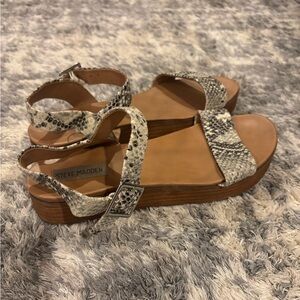 Steve Madden Gray and Brown Sandals with Adjustable Straps